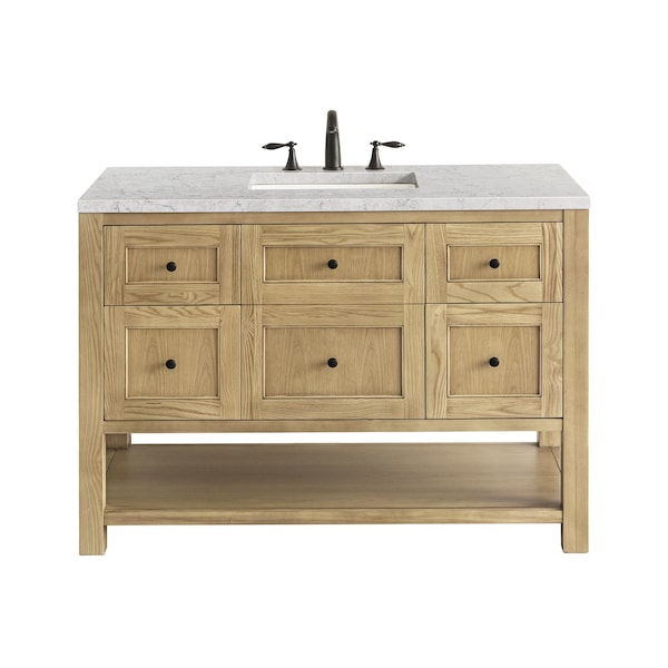 James Martin Vanities Breckenridge 48in Single Vanity, Light Natural Oak w/ 3 CM Eternal Jasmine Pearl Top 330-V48-LNO-3EJP - main